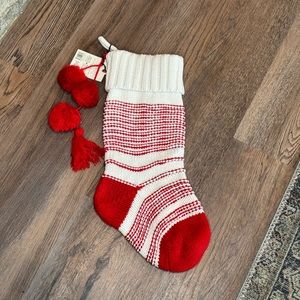 Hearth & Hand Red and White Knit Stocking